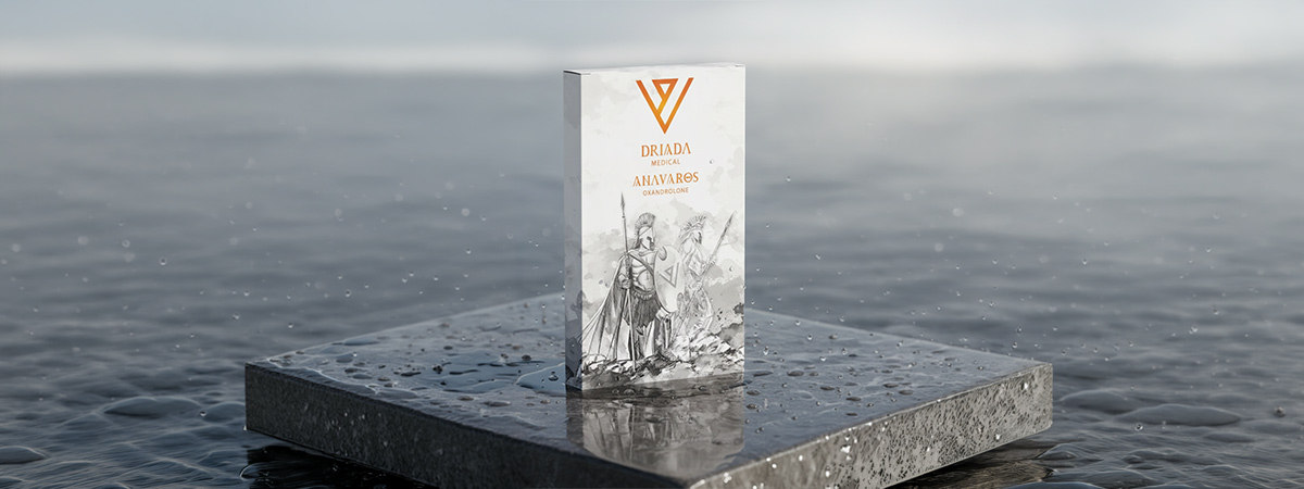 Anavar szteroid – Driada Medical Anavaros 10mg Oxandrolone tabletta doboz vízen elhelyezve